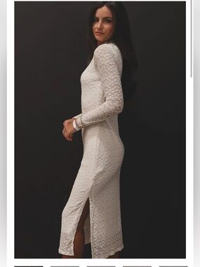 NWT Sadie & Sage Light Butter Long Sleeve Lace MIDI Dress